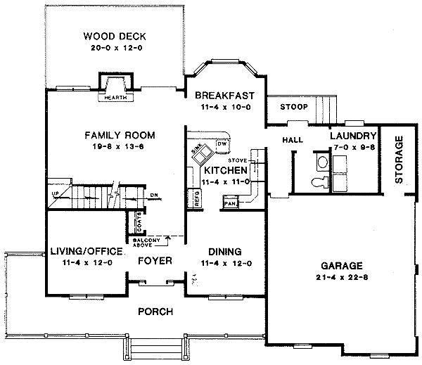 Architectural House Design - Traditional Floor Plan - Main Floor Plan #10-218