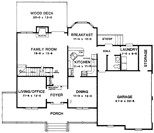 House Blueprint - Traditional Floor Plan - Main Floor Plan #10-218