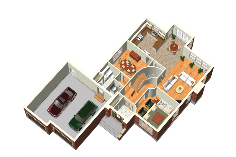 Home Plan - Floor Plan - Main Floor 1 for European House Plan #25-4706 - 4 bed, 2 bath