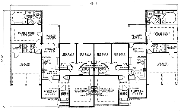 Dream House Plan - Traditional Floor Plan - Main Floor Plan #17-1057