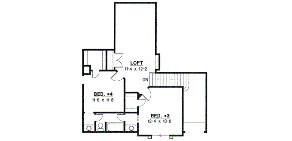 Traditional Floor Plan - Upper Floor Plan #67-221