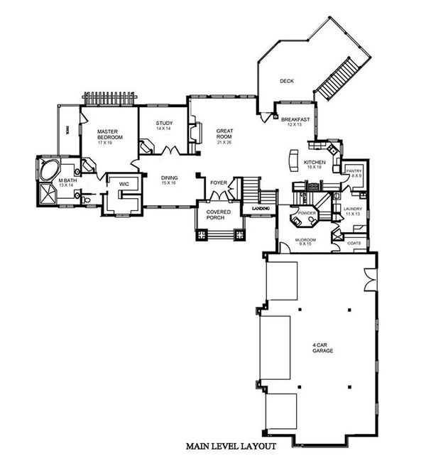 Traditional Floor Plan - Main Floor Plan #921-5