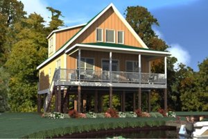 Cottage Exterior - Front Elevation Plan #63-354