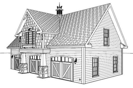 Exterior - Other Elevation for Craftsman House Plan #56-553 - 1 bed, 1 bath