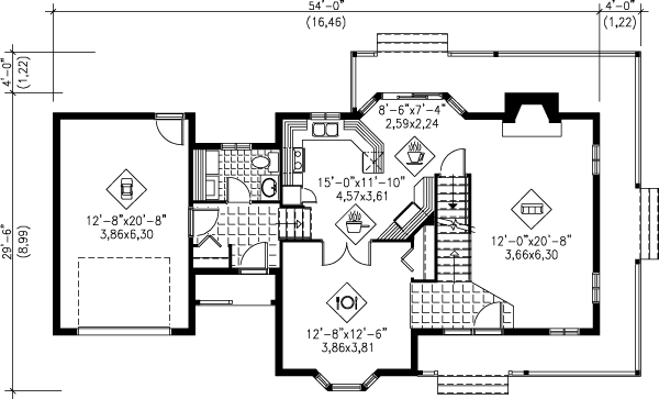 House Design - Country Floor Plan - Main Floor Plan #25-2020