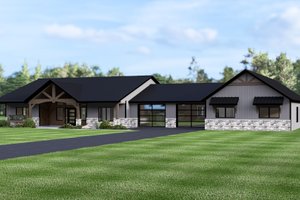House Blueprint - Ranch Exterior - Front Elevation Plan #1064-406