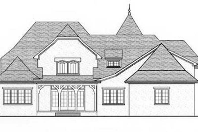 Dream House Plan - Exterior - Rear Elevation for European House Plan #413-123 - 5 bed, 4 bath
