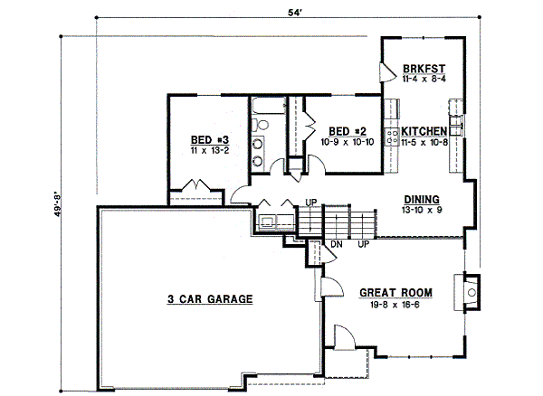 Traditional Floor Plan - Main Floor Plan #67-705
