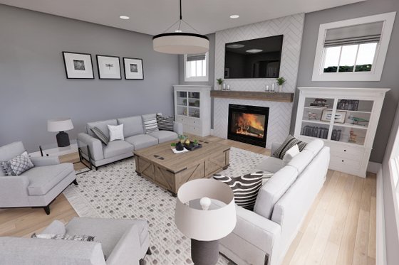 Interior - Family Room for Traditional House Plan #51-1257 - 3 bed, 3.5 bath