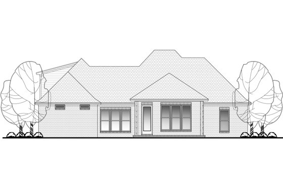 Exterior - Rear Elevation for European House Plan #430-107 - 3 bed, 2 bath