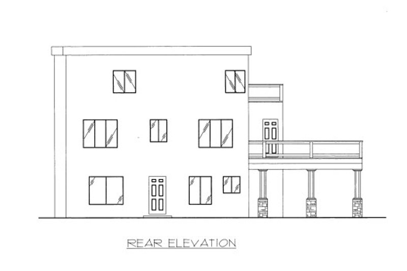 Architectural House Design - Exterior - Rear Elevation for Modern House Plan #117-757 - 3 bed, 3 bath