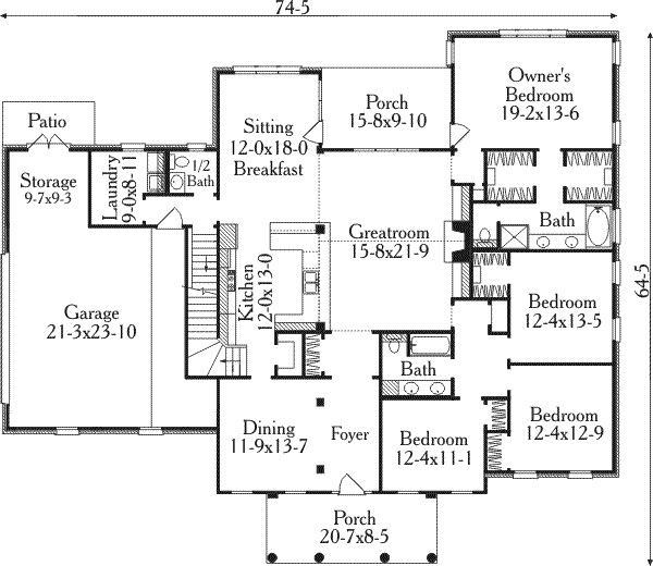 Dream House Plan - Colonial Floor Plan - Main Floor Plan #406-260
