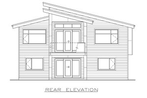 Exterior - Rear Elevation for Contemporary House Plan #1100-45 - 3 bed, 2 bath