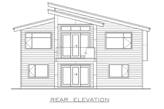 Exterior - Rear Elevation for Contemporary House Plan #1100-45 - 3 bed, 2 bath