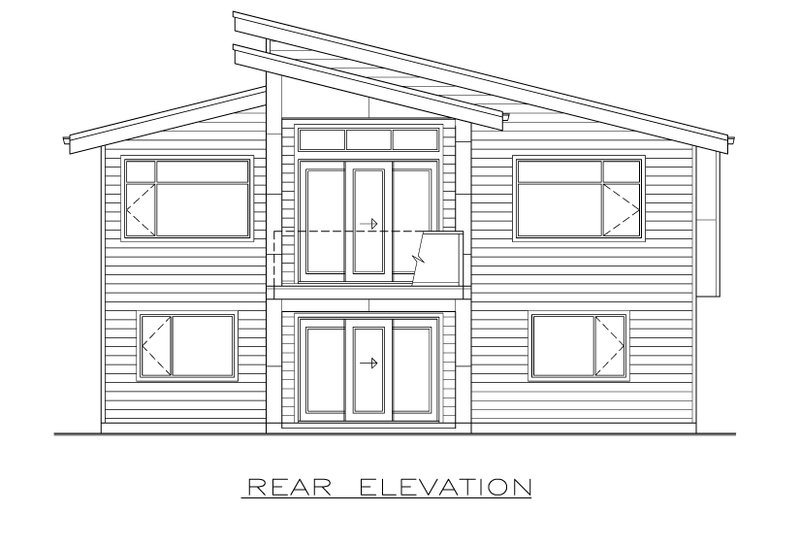 House Design - Exterior - Rear Elevation for Contemporary House Plan #1100-45 - 3 bed, 2 bath