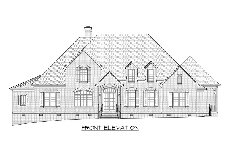 Home Plan - Exterior - Front Elevation 3 for European House Plan #1054-67 - 5 bed, 4.5 bath