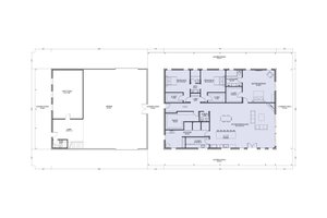 Floor Plan - Main Floor for Barndominium House Plan #1107-36 - 3 bed, 2.5 bath