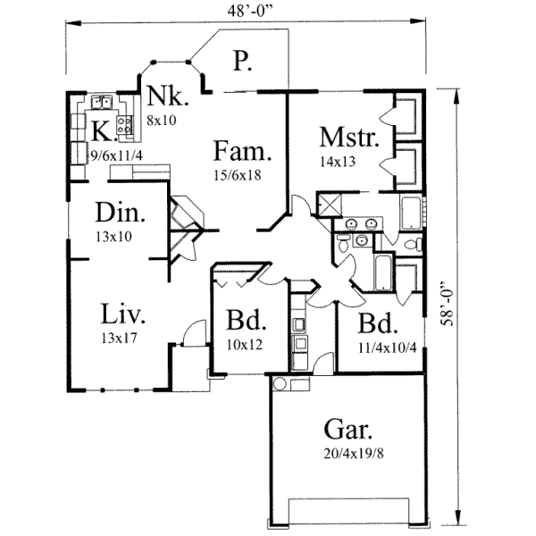 Traditional Floor Plan - Main Floor Plan #303-323
