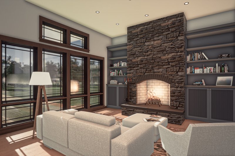 Architectural House Design - Interior - Family Room for Prairie House Plan #1088-12 - 3 bed, 2.5 bath