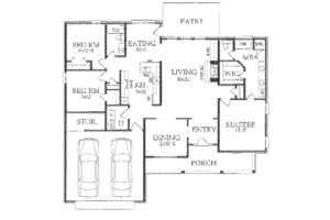 Floor Plan - Main Floor for European House Plan #15-113 - 3 bed, 2 bath