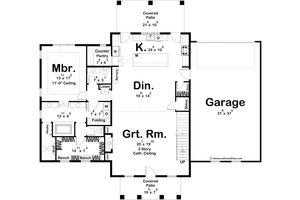 Floor Plan - Main Floor for Barndominium House Plan #455-512 - 3 bed, 2.5 bath