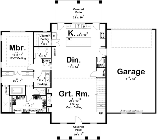 Architectural House Design - Barndominium Floor Plan - Main Floor Plan #455-512