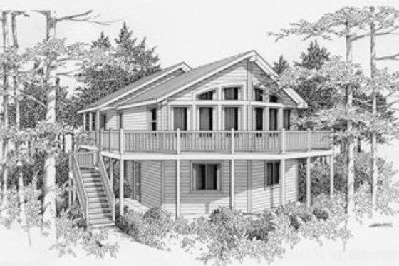 Exterior - Front Elevation for Modern House Plan #112-104 - 4 bed, 2 bath