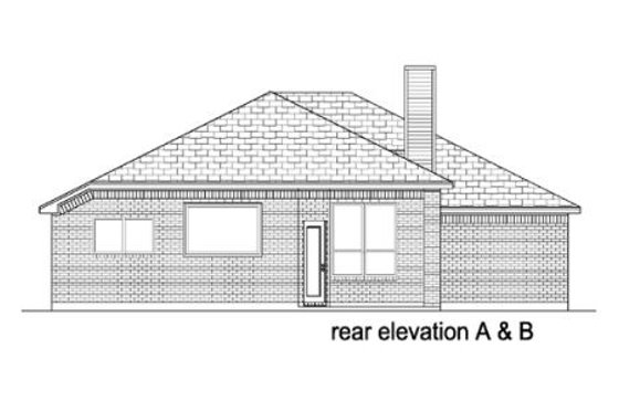 Exterior - Rear Elevation for Traditional House Plan #84-328 - 4 bed, 2 bath