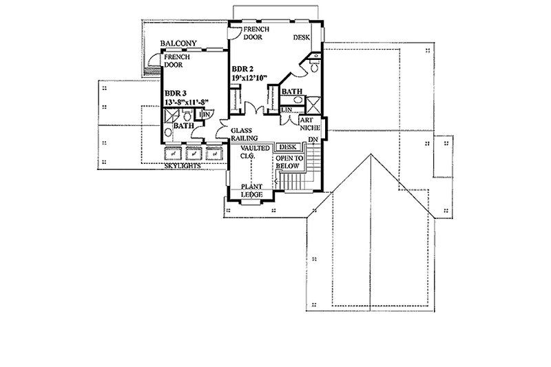 Dream House Plan - Floor Plan - Upper Floor for Farmhouse House Plan #118-121 - 3 bed, 3.5 bath