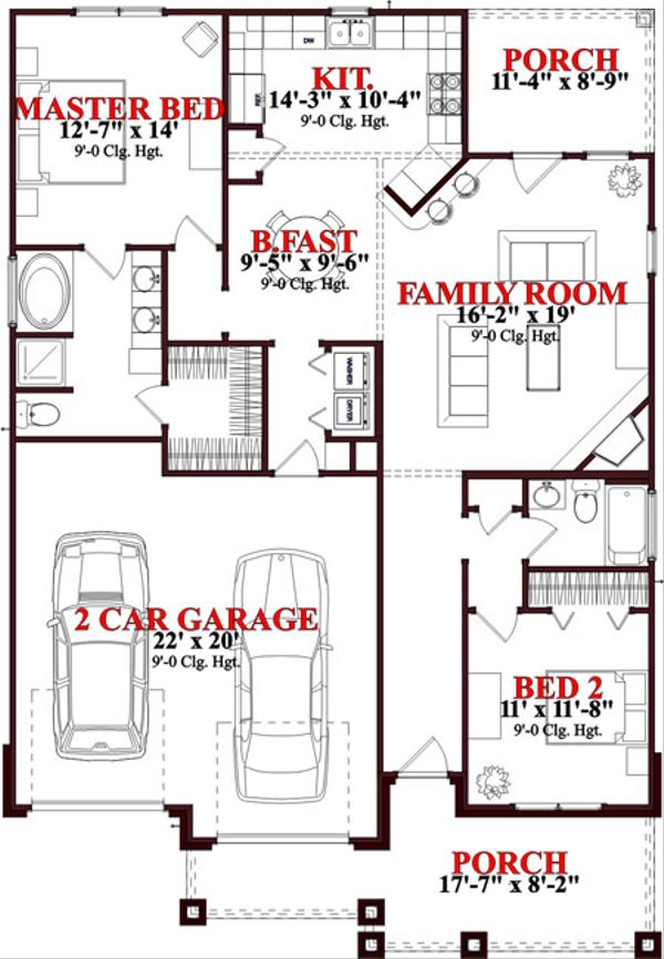 Bungalow Floor Plan - Main Floor Plan #63-235