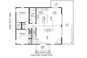 Floor Plan - Main Floor for Cabin House Plan #932-250 - 4 bed, 3 bath