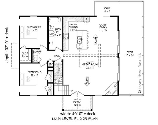 Home Plan - Cabin Floor Plan - Main Floor Plan #932-250