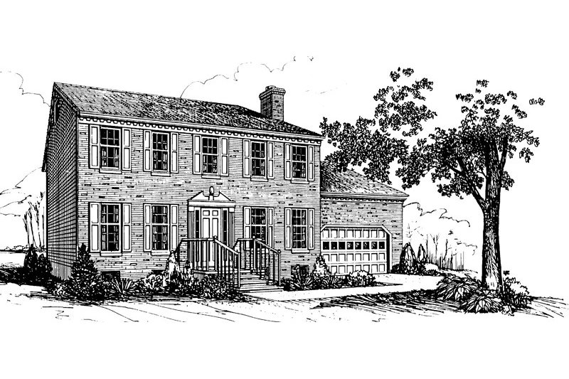 House Blueprint - Exterior - Other Elevation for Colonial House Plan #57-704 - 3 bed, 2.5 bath