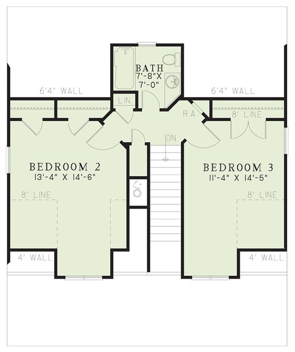 Country Floor Plan - Upper Floor Plan #17-2304