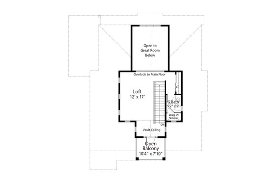 Floor Plan - Upper Floor for Cottage House Plan #938-155 - 2 bed, 3 bath