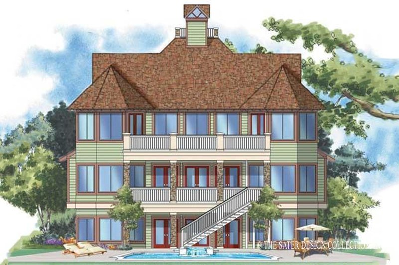 Architectural House Design - Exterior - Rear Elevation for Craftsman House Plan #930-138 - 3 bed, 3.5 bath