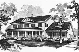 Southern Exterior - Front Elevation Plan #72-191