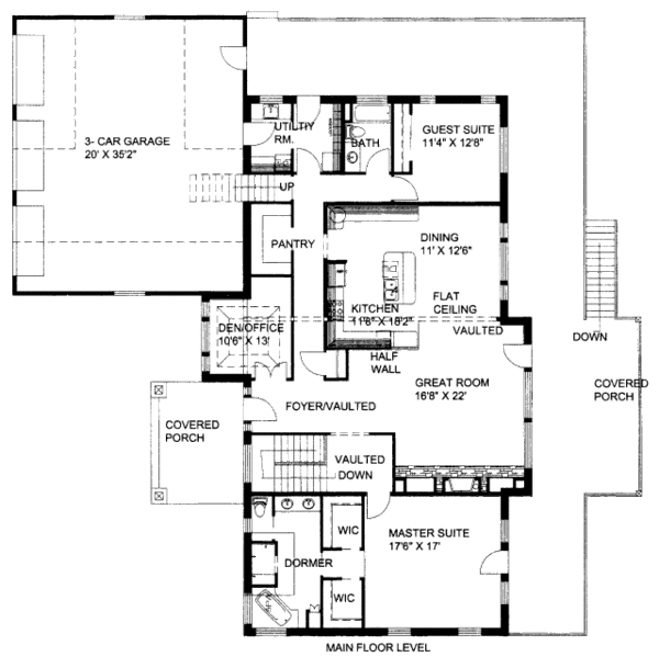 Home Plan - Craftsman Floor Plan - Main Floor Plan #117-616