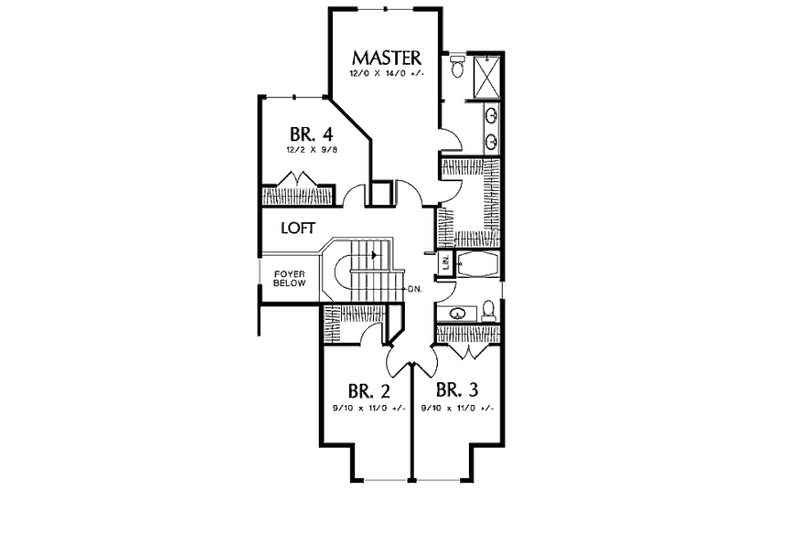 Dream House Plan - Floor Plan - Upper Floor for Craftsman House Plan #48-319 - 4 bed, 2.5 bath