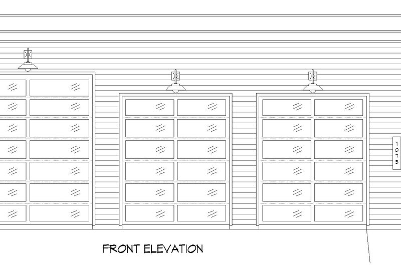 House Blueprint - Exterior - Front Elevation 3 for Contemporary House Plan #932-947, 0 bath