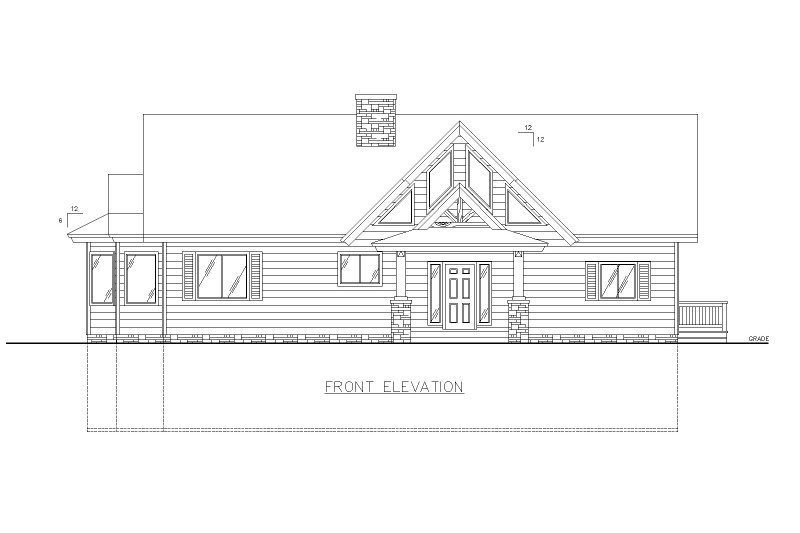 Dream House Plan - Exterior - Front Elevation 3 for Cabin House Plan #117-973 - 4 bed, 4 bath