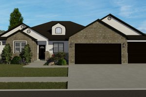Ranch Exterior - Front Elevation Plan #1060-30