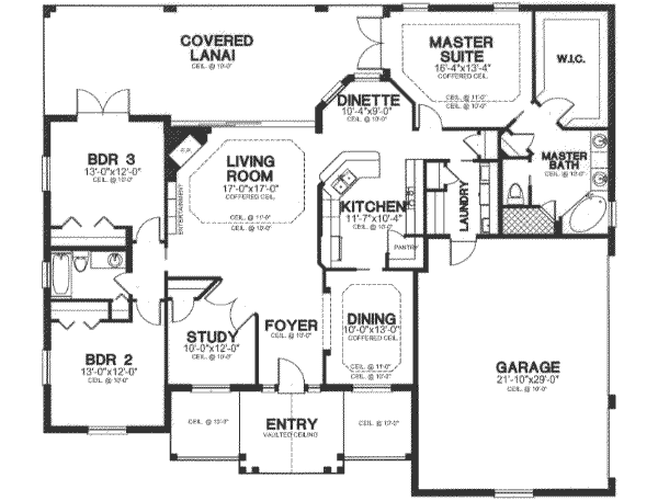 Southern Floor Plan - Main Floor Plan #115-185