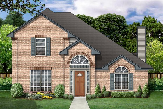 Exterior - Front Elevation for European House Plan #84-315 - 4 bed, 2.5 bath