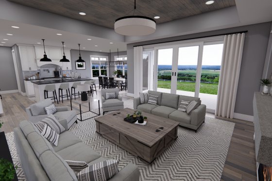 Interior - Family Room for Farmhouse House Plan #51-1248 - 4 bed, 3 bath