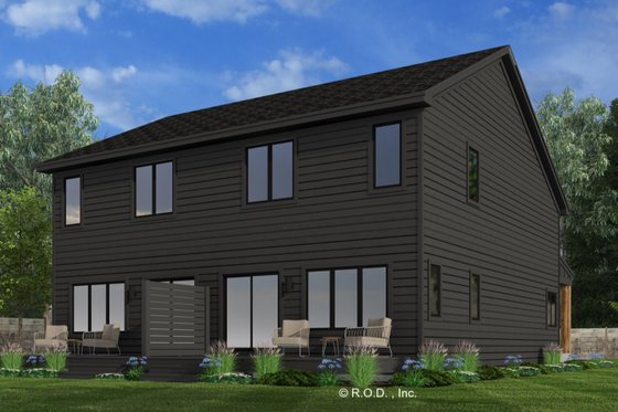 Exterior - Rear Elevation 2 for Modern House Plan #51-1317 - 2 bed, 2.5 bath