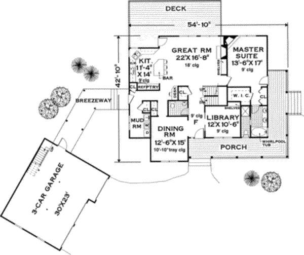 Home Plan - Traditional Floor Plan - Main Floor Plan #3-222