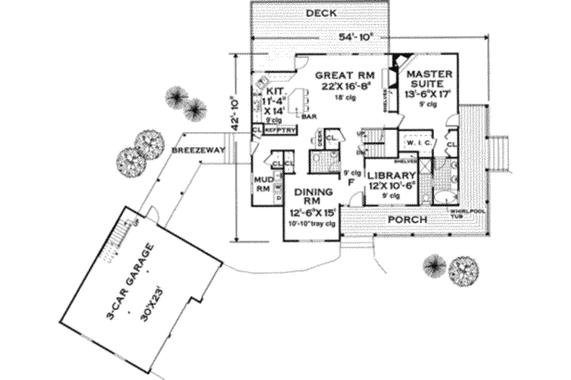 Dream House Plan - Floor Plan - Main Floor for Traditional House Plan #3-222 - 4 bed, 3.5 bath