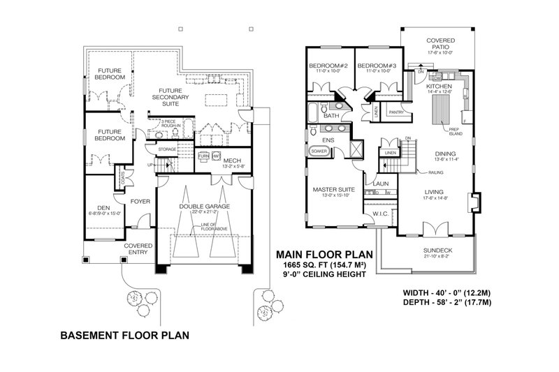 House Design - Floor Plan - Main Floor for Prairie House Plan #1100-92 - 3 bed, 2 bath