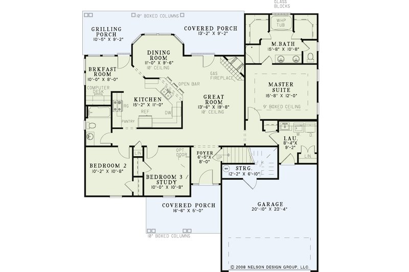 Home Plan - Floor Plan - Main Floor for Ranch House Plan #17-3326 - 3 bed, 2 bath